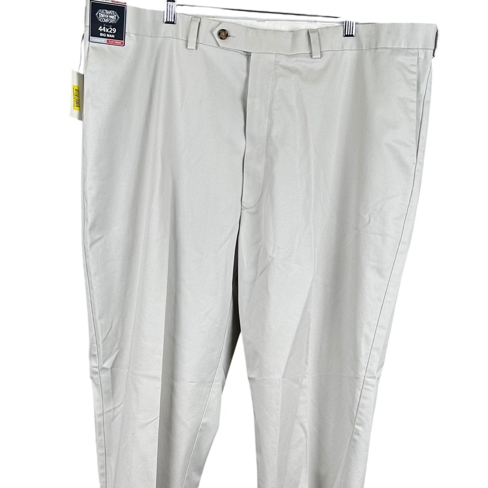Roundtree & Yorke TravelSmart Mens 44x29 Big Man Classic Fit Pants Gray New